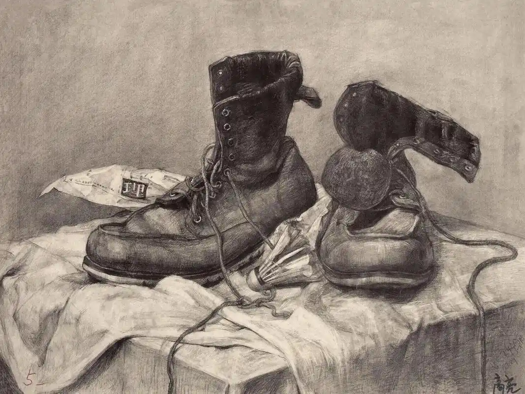 素描静物鞋子合集.#一起学画画 #美术生 #画画 #素描 # - 抖音