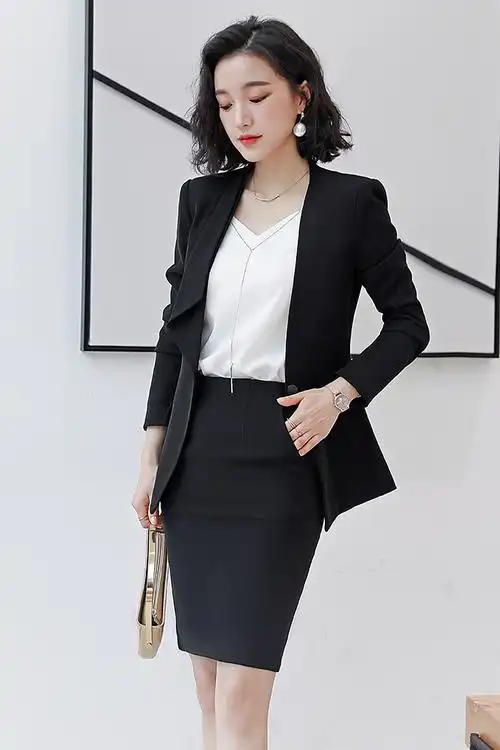 职业装女套装时尚秋上班气质女神范干练商务修身显瘦工作服小香风