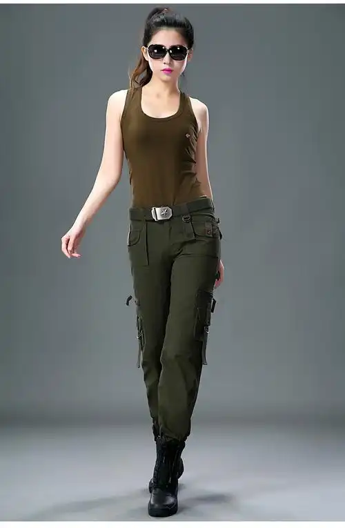 嘟嘟美倍尔07式户外服装军绿色休闲多袋裤女登山旅行户外裤