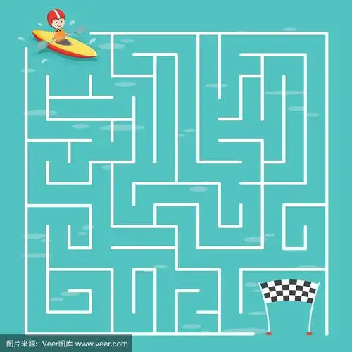 独木舟迷宫矢量图