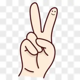 手绘卡通比耶元素