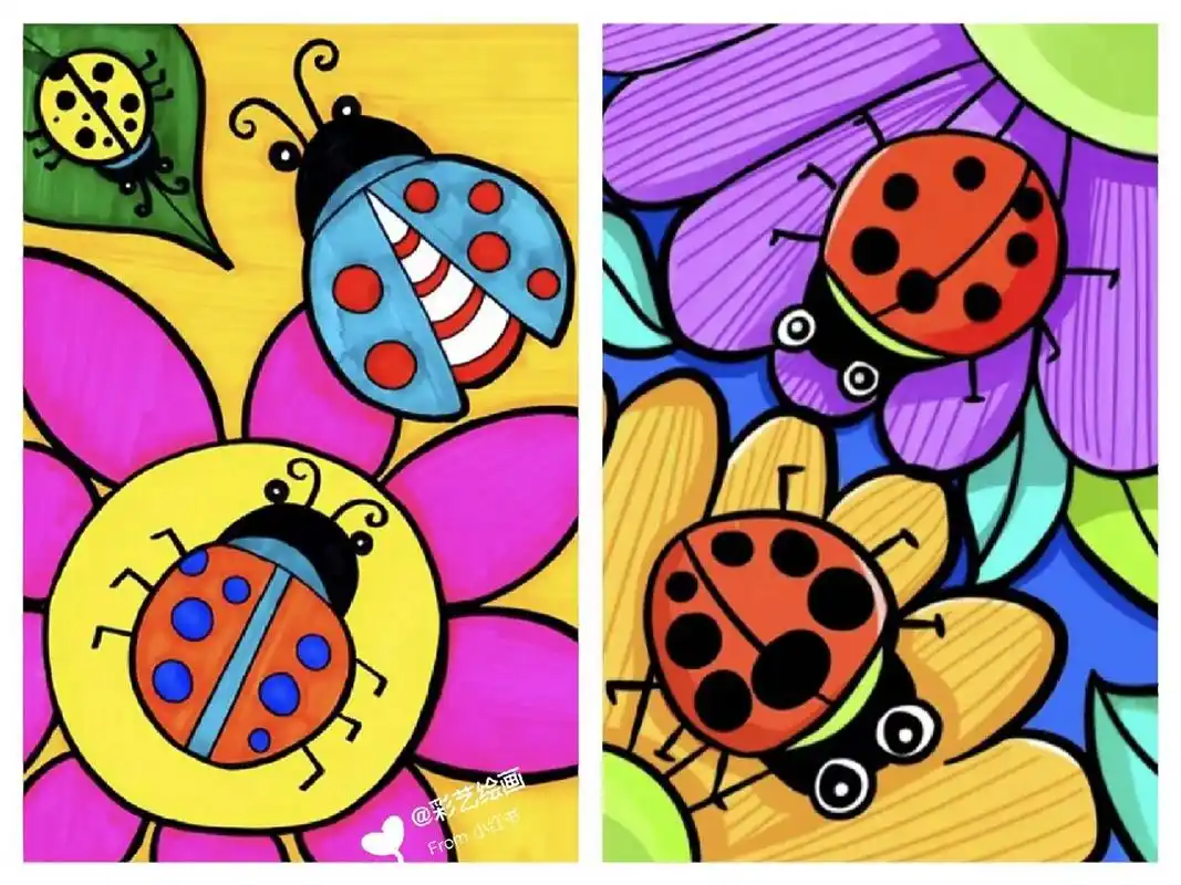 《七星瓢虫》儿童创意画 简笔画(附大图)