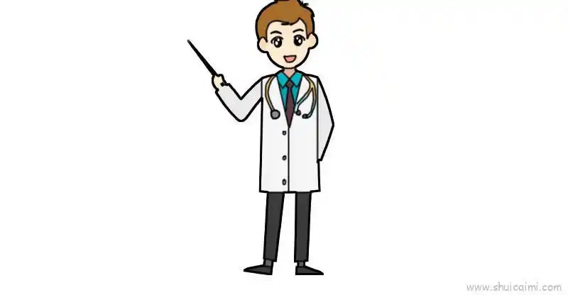 医生全身儿童画怎么画医生全身简笔画步骤