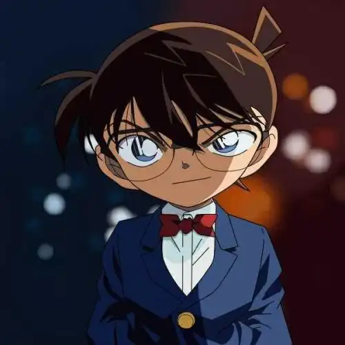 柯南头像简笔画彩色