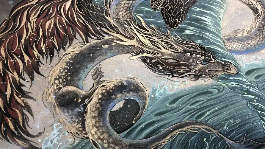 白树原创手绘山海经系列之应龙