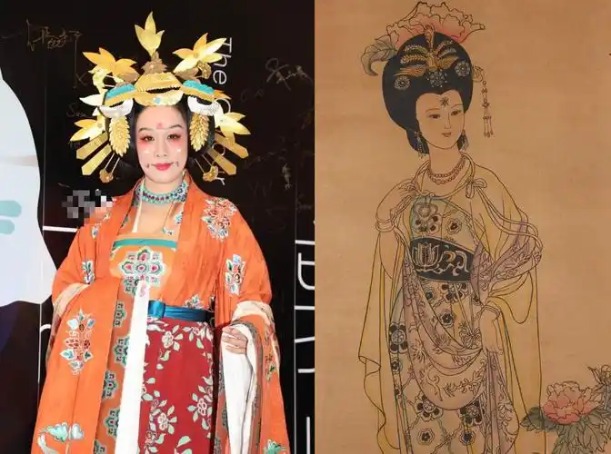 钟丽缇神还原杨贵妃形象,脸上妆容精致藏有玄机