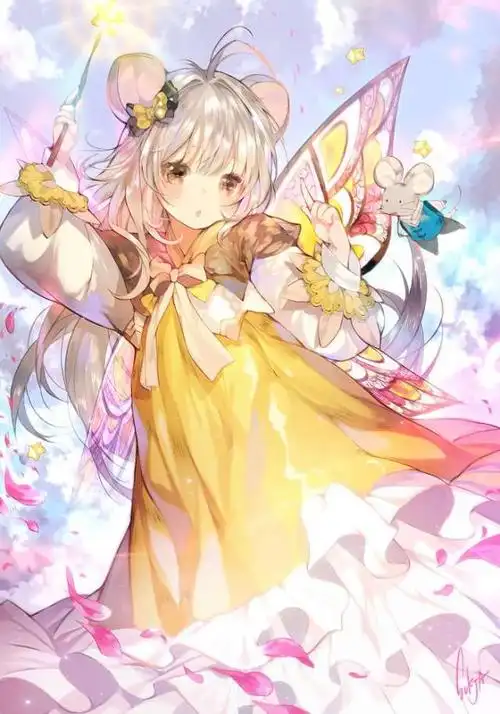 卡通二次元小仙女美图壁纸,心若相知,无言也默契