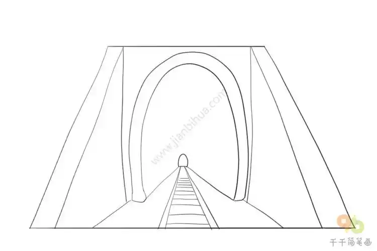 隧道简笔画步骤图