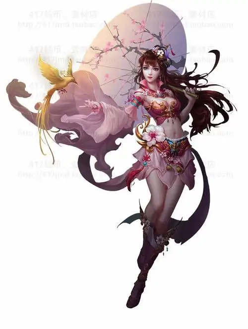 动漫cg网游800张3d古风美女人物古装设定原画美术参考