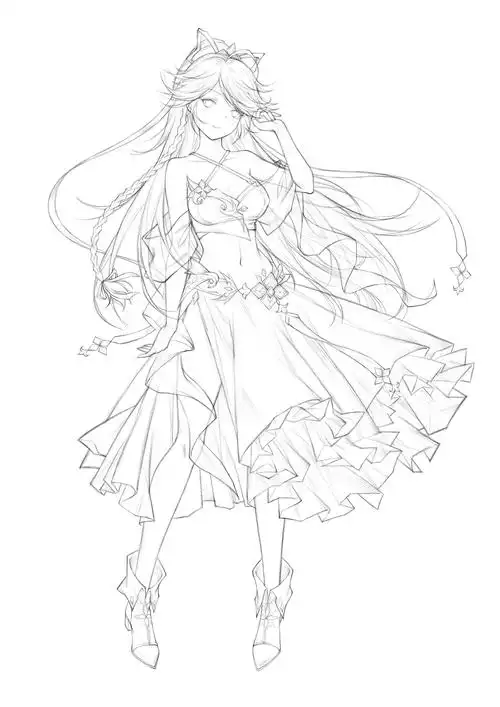 举报 昨天直播画的软妹 板绘 线稿 二次元 原创  |   · 上传时间