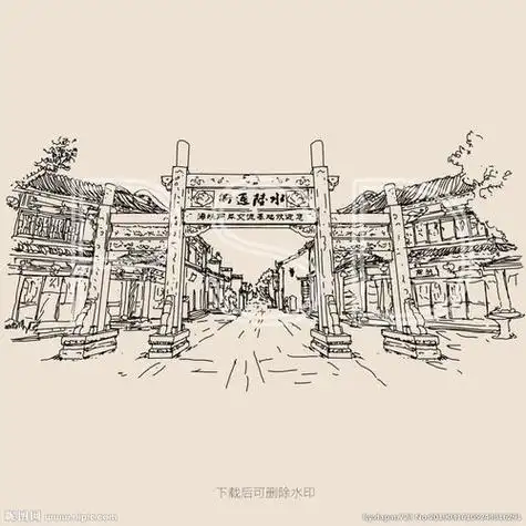 古镇简笔画古镇简笔画 江南水乡古镇简笔画古镇简笔画古镇简笔画图片