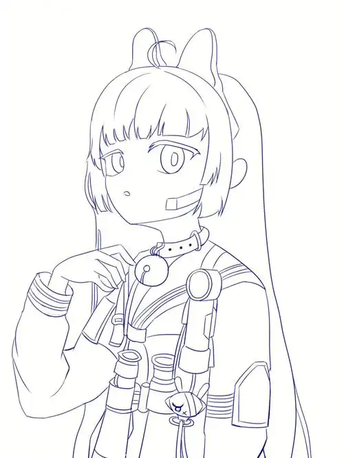 二次元  #线稿练习  #每日一画  #板绘  #自学画画