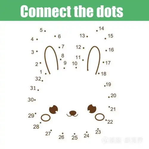 插画 连接点儿童教育绘图游戏.点的数字游戏的孩子.