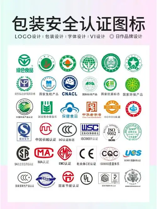 常用包装设计安全认证图标