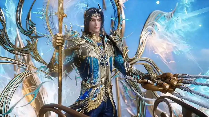 动漫壁纸|《斗罗大陆双神战双神》国漫男神唐三海神高清壁纸_出阵