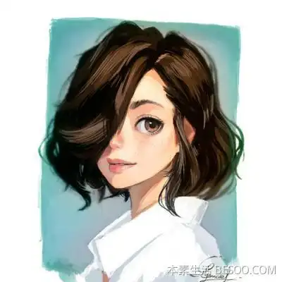 短发女生卡通微信头像图片大全