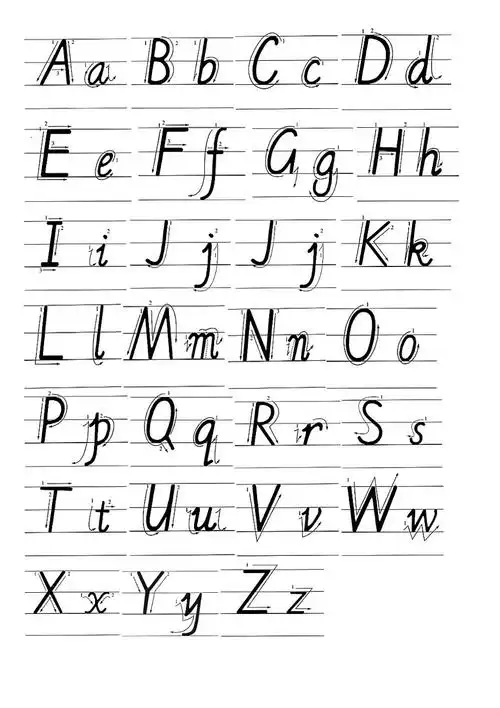 26个英语字母手写体示范