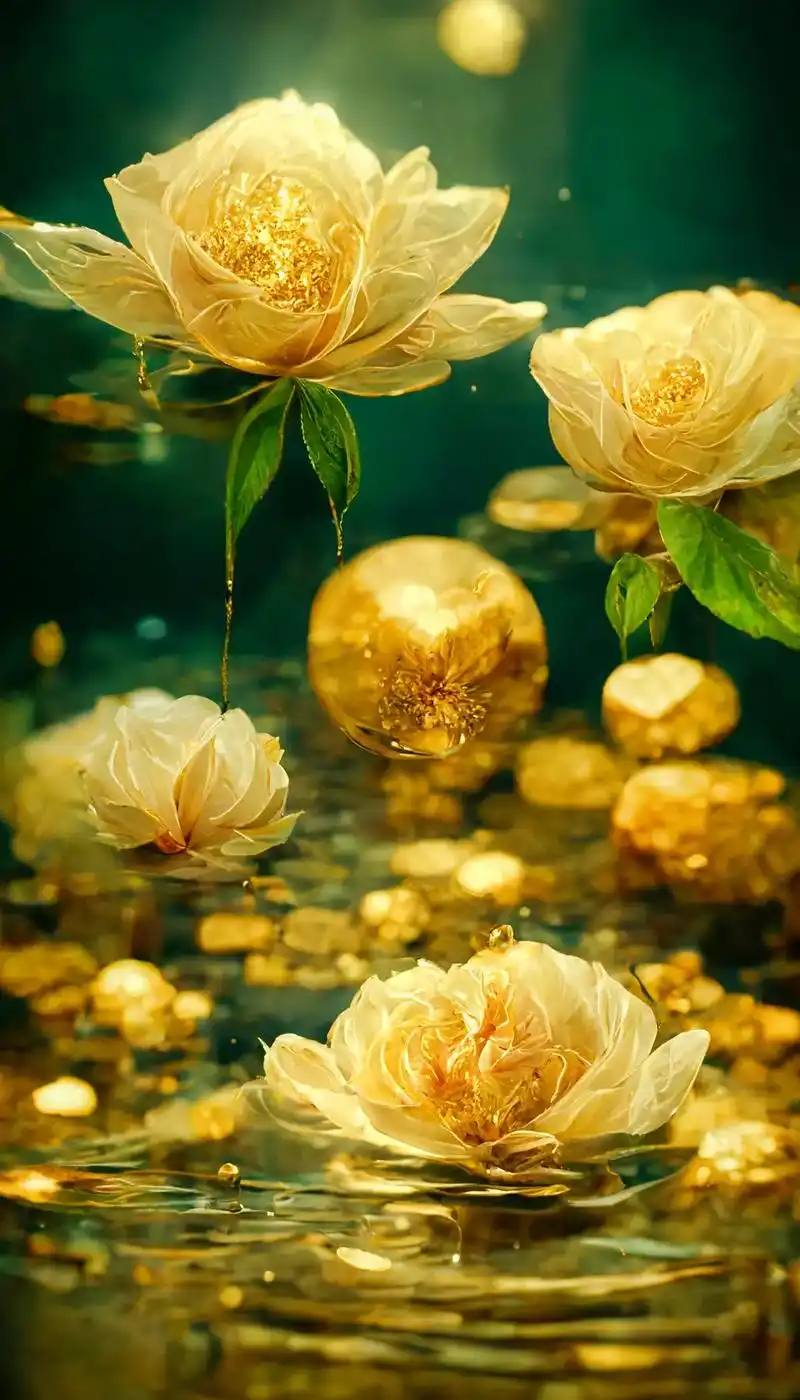 大数据是不会骗人的,当你看到金色荷花的时候,你的财运和好运已 - 抖