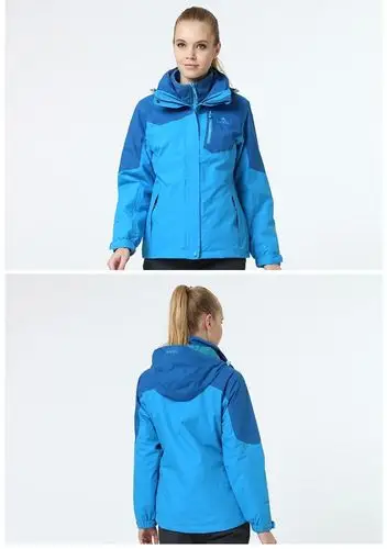 骆驼牌户外冲锋衣 女士秋冬新款防风保暖三合一两件套冲锋衣 橄榄黄 m