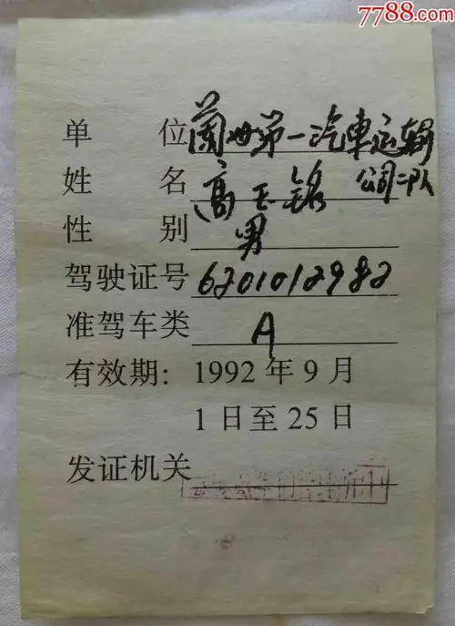 兰州丝绸之路节--机动车--准驾证