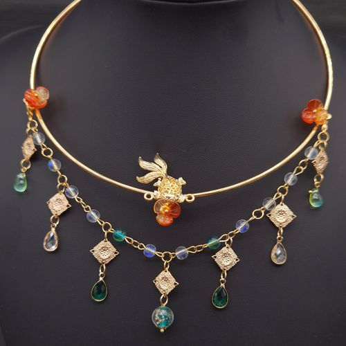 古风璎珞项圈遇见神鹿瑶瑶公主流苏吊坠汉服项链