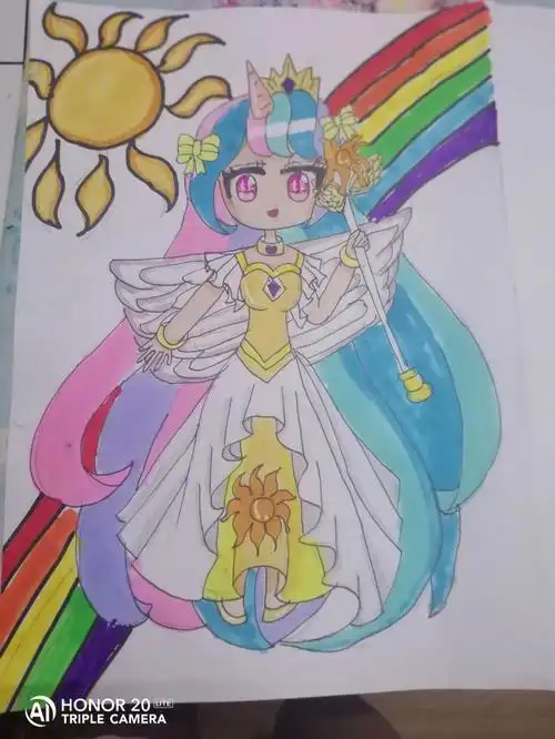 原创宇宙公主画画日常涂色教程