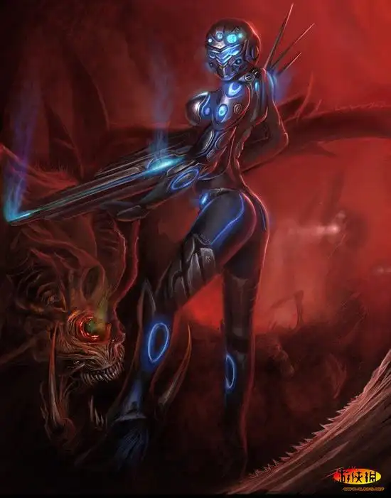 《星际争霸2》玩家作品集 刀锋女王人族好萌!