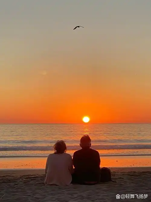 爱情的真实样子 一对老人就这样坐在海滩静静地看着日落,我悄悄的拍了