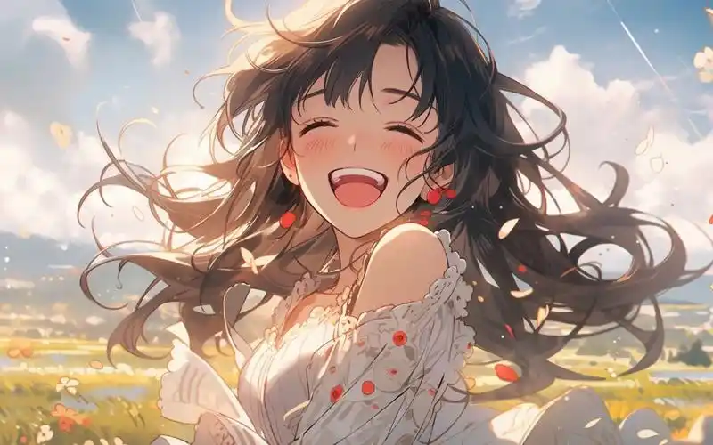 漫步梦幻:诗意绽放的动漫美少女