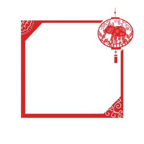 手绘剪纸风方形边框图片