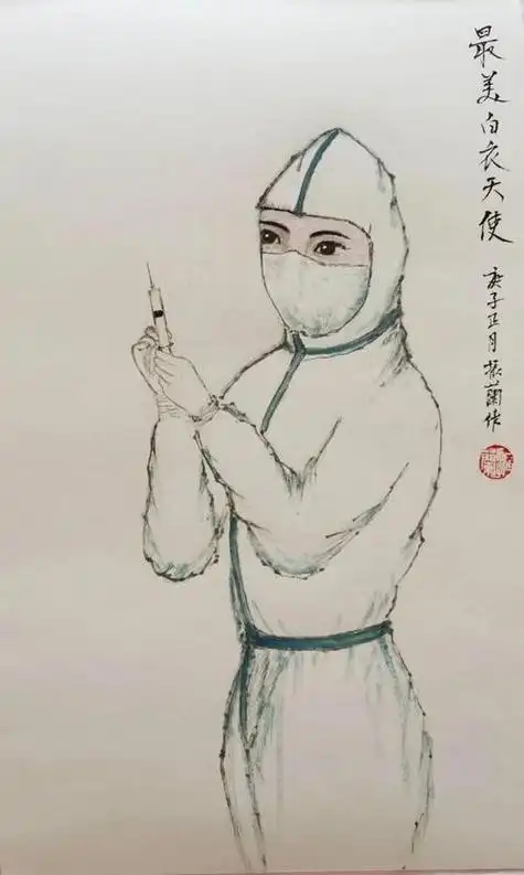 白衣天使素描画 白衣天使素描画像简单