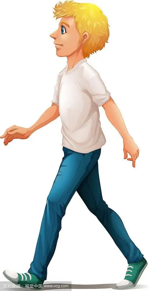 一个穿白衬衫的男人在走路