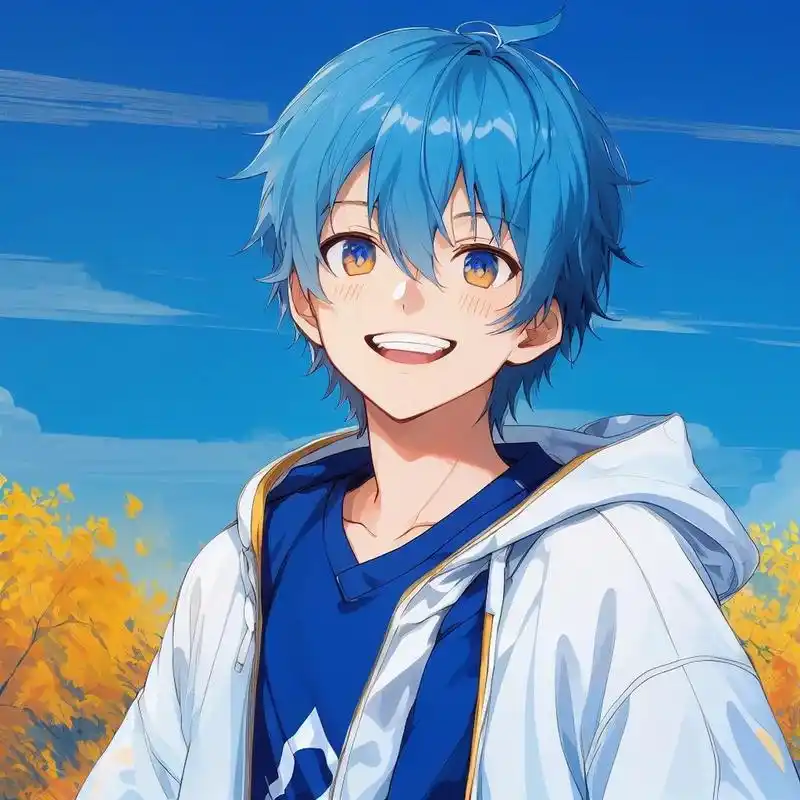 动漫男头蓝天(2)蓝发 蓝天白云下,有人习以为常,有人欣喜若狂