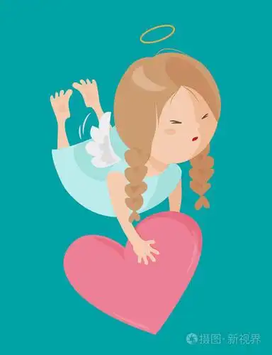 孤立在白色背景上的可爱天使