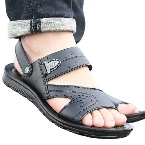 男士真皮夏季凉鞋休闲沙滩鞋牛皮凉鞋男防滑拖鞋5503