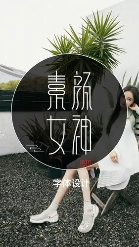 字体设计《素颜女神》使用圆润笔画设计组合.使用软件,ps,ai