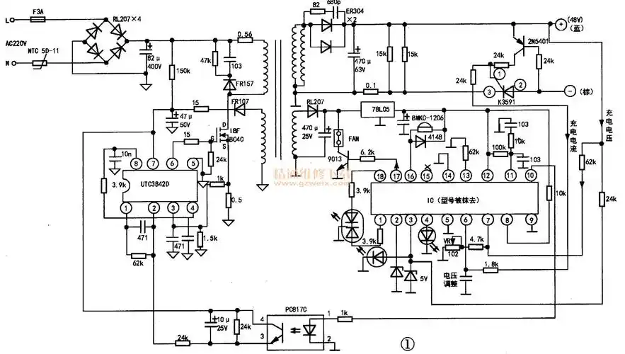 奥斯48v电动车充电器故障检修
