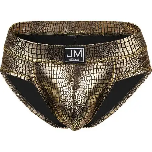 jockmail内裤男三角骚蛇皮纹印花男土三角内裤性感潮个性阴囊托