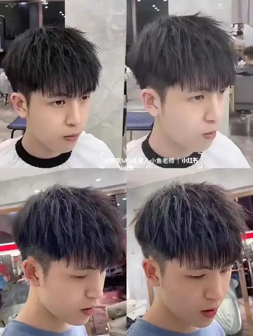 男生碎盖烫烫型不烫卷的发型阳光帅气