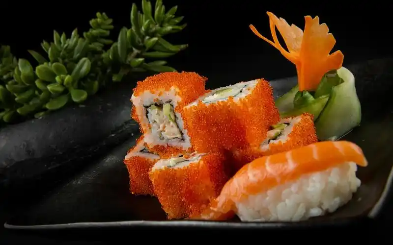 卷,鱼子酱,海鲜,寿司 壁纸