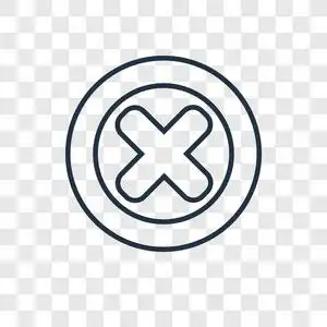 取消时尚设计风格的图标.取消在透明背景上隔离的图标.