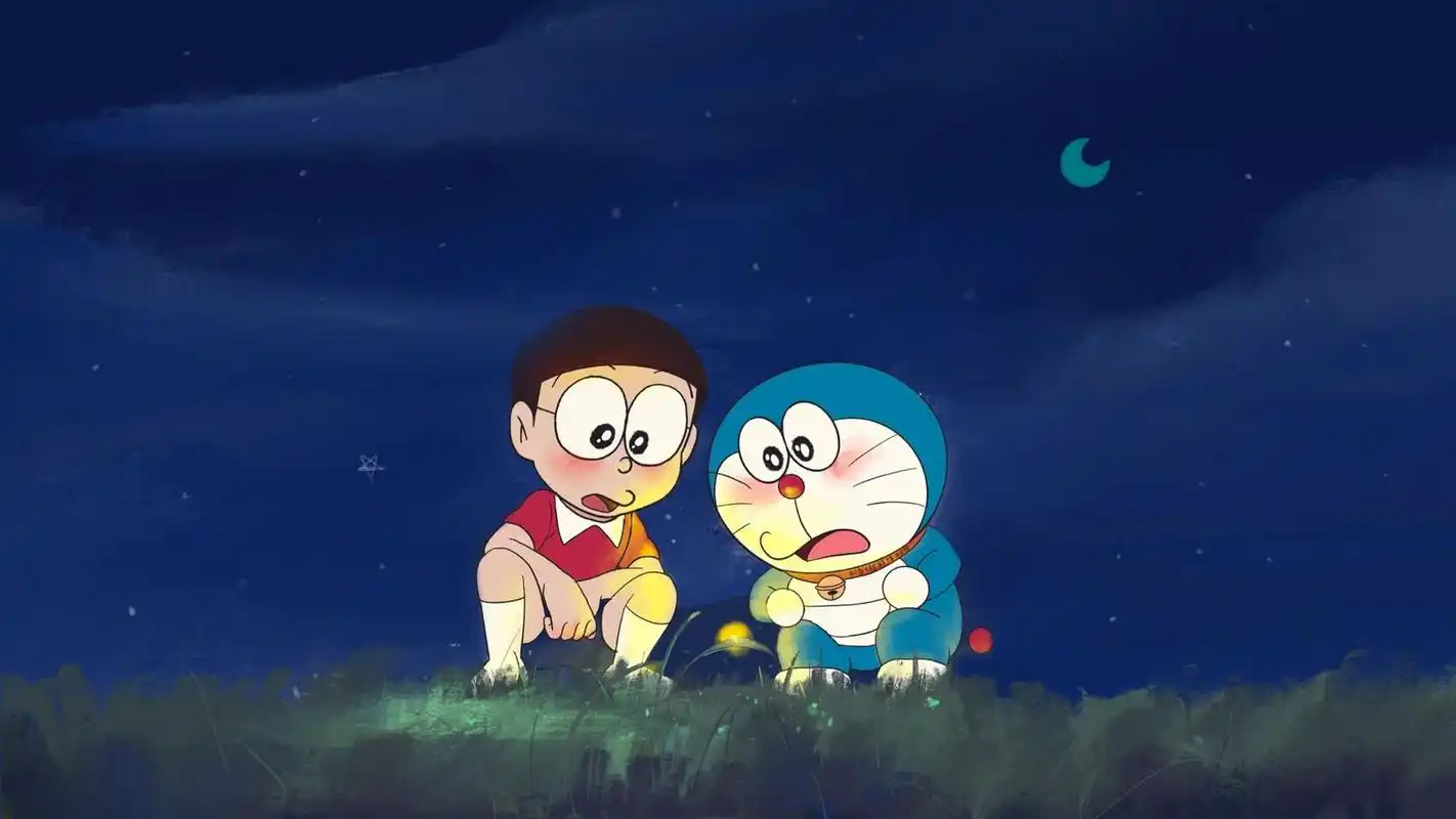 哆啦a梦壁纸,童年里的萤火虫 绘图:哆啦的博物馆7015谢诗yi #简笔
