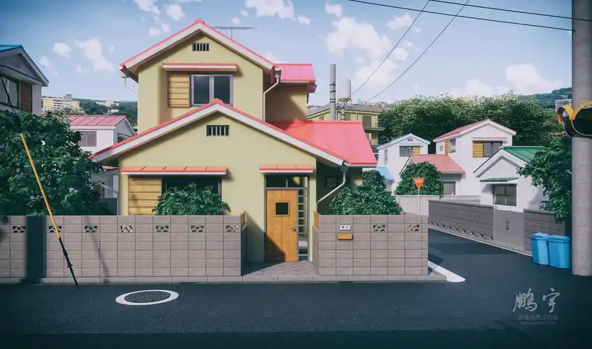 enscape23渲染大雄哆啦a梦的家
