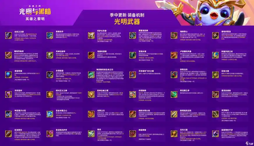 5版本光明装备详细一览_云顶之弈手游
