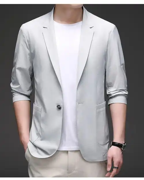 65皮尔卡丹69轻奢高端男士西装夏季新款休闲西服薄款小西装商务