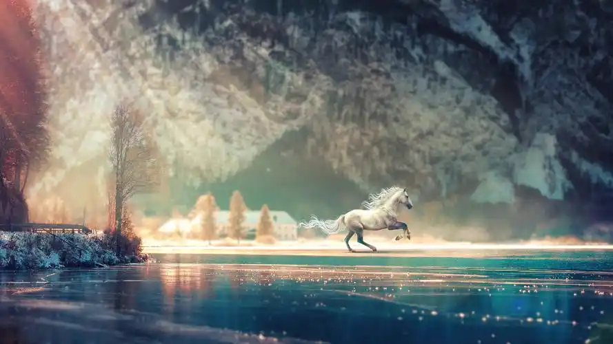 白马仙境梦幻唯美写真,图片,壁纸,创意-桌酷