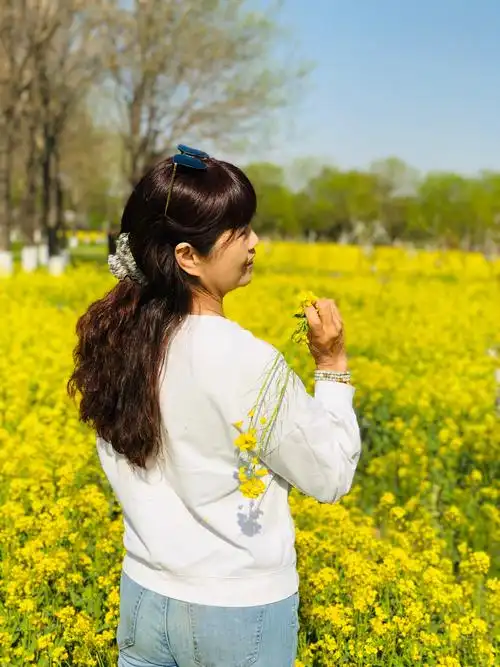 带上阳光与微笑我在花海等你