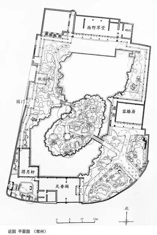 《江南私家园林》所录近园平面图.