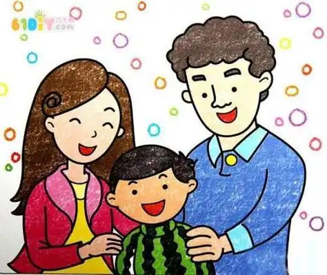 全家福简笔画儿童画