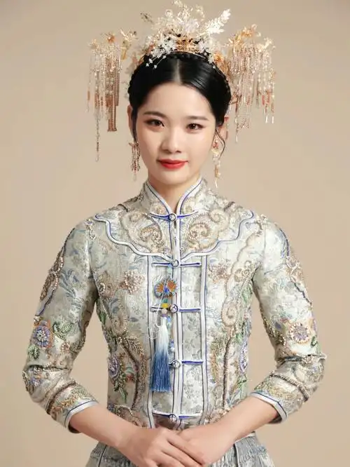 自带滤镜的冰蓝色秀禾服是你的菜吗7871